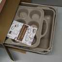 6 Pcs Baking Pans Set, Silicone Bakeware Sets with Metal Reinforced Frame, Nonstick Stackable Carbon Steel Non Toxic Baking Sets for Cooking (Brown)