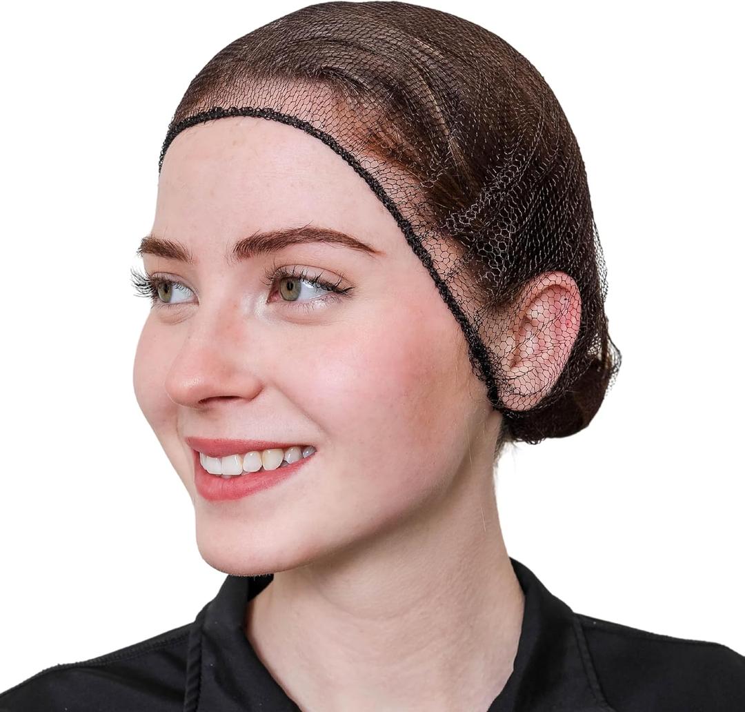 Disposable Honeycomb Nylon Hair Nets | Breathable | 1,000 Count [BLACK | BLUE | BROWN | WHITE |18"