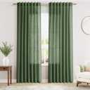Olive Green Linen Curtains 84 Inches Long for Bedroom Back Tab Light Filtering Privacy Semi Sheer Curtains Modern Farmhouse Decor Olive Green Cotton Textured Curtain for Living Room 2 Panels 52x84 (52"W x 84"L (Pack of 2), Loden)