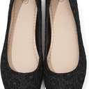Dress Shoes for Women Round Toe Flats Shoes Lace Ballet Flats Dressy Comfortable Foldable Flats Low Heel (8, Black)