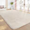 Sour Lemon Area Rugs 8x10 Living Room, Cream Large Area Rug Shag Shaggy Carpet Soft Plush Furry Bedside Rugs, Machine Washable Area Rugs for Bedroom Kids Girls Boys Home Decor Anti Slip