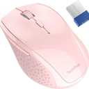 Wireless Mouse - Silent, Ergonomic Optical Mouse with Nano Receiver, 30 Months Battery Life for PC, Tablet, Laptop (Pink)