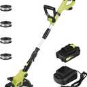 KITLUCK 20V String Trimmer, Electric Lawn Mower Weed Cutter with Auto Line Feed, 12-inch Grass Trimmer Edger Lawn Tool with 4 PCS Spool Line and 2.0Ah Battery for Lawn Care, Yard, Garden