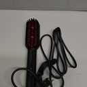 TYMO Hair Straightener Brush - Upgraded Ionic Compact Straightening Brush for Women with Wave-Design Bristles, Fast, Smooth Styling, Lightweight Hot Comb & Travel Flat Iron, 1 Billion Ions, Black