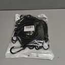 8-Pack Bungee Cords with Hooks & Carabiners - 24 Inch Bungee Rope (4 Hooks + 4 Carabiner Clips) - Heavy Duty Elastic Stretch Cords for Kayaking, Camping, Truck, Tarp, Gear Tie Down - Black