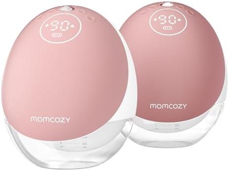 Momcozy Breast Pump Hospital-Grade, Hands Free Breast Pump App with Leak-Proof DoubleFit Flange, Personalized Multi-Modes & 15 Levels, 2 Count