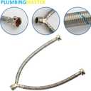 PLUMBERMASTER Washing Machine Hose Splitter Y-Mixer Hose Connector Hose, 3/4 Inch Brass Fittings, Y Split Hot and Cold Hose for Water Stainless Steel Washing Machine Y Mixer