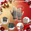 Women's Winter Knit Hat and Scarf Set with Touchscreen Gloves and Soft Warm Socks with Christmas Gift Box (Creamy White)