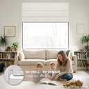 No Drill Linen 100% Blackout Roman Shades for Windows 32"W x 64"H