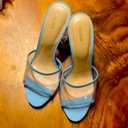 Aldo light blue trim clear sandal