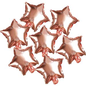 Rose Gold Twinkle Stars Foil Mylar Balloons - Bachelorette, Wedding, Engagement, 1st Birthday, Baby Shower, Graduation Party Favors & Photo Booth Backdrops Decorations, 50PC