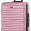 InUSA DEEP Luggage with GEL Handle | Spacious Traveling Suitcases, Travel Suitcase with Dual Spinner Wheels and Studs | 24 Inch Medium Hardside Luggage | Rose Gold