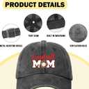 5 x Funny Ball Games Distressed Washed Black Baseball Caps Baseball Mom Printed Cotton Adjustable Baseball Hat for Men Women Trendy Birthday Gifts for Mother Wife Fiancee Friend Baseball Lover (Gray, S)