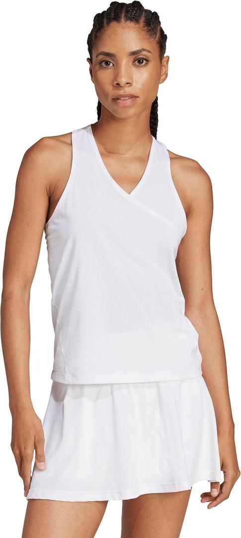 Adidas Womens Club Tennis Climacool V-Neck Tank Top (White, L)
