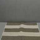 Green and White Striped Rug-2x3 Fall Front Door Mat Outdoor,Washable Reversible Porch Rug Cotton Hand-Woven Spring Doormat, Foldable Layered Door Mats for Entryway/Farmhouse