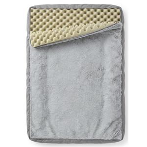 Egg Crate Cushion With Grey Soft Fur Cover