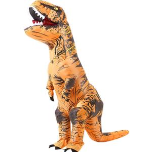 Inflatable Dinosaur Costume Adult Fancy Dinosaur Suit Blow up Trex Full Body Dino Costume For Halloween Cosplay Party (Brown) L