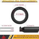 Exhaust Tip 2.5" Inlet, 3" Outlet 12" Overall Length, Premium Stainless Steel with Wear Resistant Black Coating, Rolled Angle Cut, Bolt-On Easy Installation, for Truck Diesel Tail Pipe