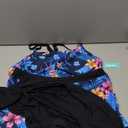 Aqua Eve 3 Piece Tankini Swimsuit for Women Tank Bathing Suit with Shorts Open Back Athletic Swimwear (X-Large, Blue Floral)