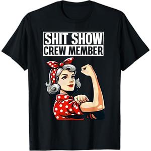 S.H.I.T Show Crew Member Funny Employees Family Mom Friends T-Shirt, Size XL