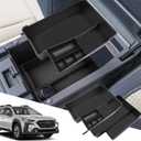 SXCY Fit for 2020-2024 2025 Subaru Outback Center Console Organizer 2023-2025 Outback Accessories Armrest Console Tray 2023 2024 2025 Outback Console Organizer(Upper+Lower 2 PCS Box) (Black)