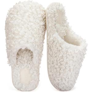 ULTRAIDEAS Women's Fuzzy Slip-on Slippers, Cozy Indoor House Shoes with Memory Foam (White, XL) ULTRAIDEAS Women's Fuzzy Slip-on Slippers, Cozy Indoor House Shoes with Memory Foam (White, XL)
