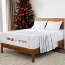 Mellanni Extra Deep Queen Sheets - 4 PC Iconic Collection Bedding - Hotel Luxury, Ultra Soft, Cooling Bed Sheets - Wrinkle, Fade, Stain Resistant (Queen, White)