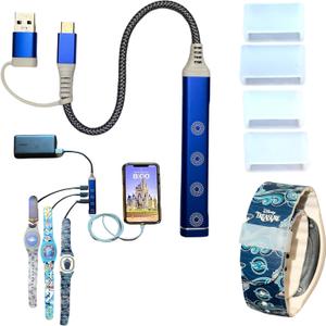 MultiCharger for MagicBand+, MagicBand +, Magic Band Compatible with FuelRod & Other External Battery. Disneyland Accessories for Trip to Disney World Cruise (USB-A & USB-C, 1-Pack)