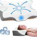 Anvo Cervical Pillow for Neck Pain Relief, Memory Foam Pillows for Neck and Shoulder Pain, Orthopedic Ergonomic Design for Sleeping, Suitable for Side Back and Stomach Sleeper, Grey Firm