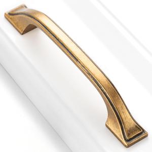 10 Pack Antique Brass Cabinet Pulls 3-3/4 Inch Vintage Brass Cabinet Handles Antique Brass Hardware for Kitchen Cabinets 8222 Drawers Bedroom Dresser Bathroom Vanity Cupboard