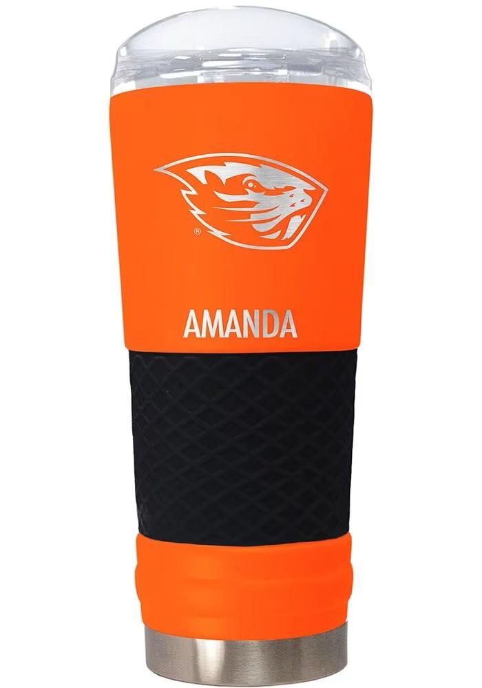 OREGON STATE BEAVERS PERSONALIZED 24 OZ TEAM COLOR STAINLESS STEEL TUMBLER - ORANGE
