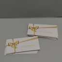 Qilery 50 Pcs Christmas Small Gift Card Envelopes with Golden Bow 3.15 x 6.69 Inch Christmas Money Currency Business Card Holders with Gold Ink Pen for Xmas Holiday Festival Party Supplies(White)