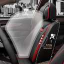 ASLONG 5PCS Angel Wings Front and Back Car Seat Covers Auto Interior Accessories with Water Proof Nappa Leather for Cars SUV Pick-up Truck Universal Comfortable and Breathable (Full Set, Black&Red)