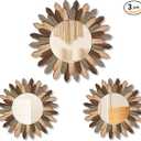 Gulfmew 3 Pcs Boho Wall Decor, Sunburst Round Mirrors, Tril Color, Easy to Hang: 2 pcs round mirrors are 11.8 inch/ 30 cm in diameter, 1 pc is 16.9inch/ 43 cm in diameter,