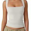 Qinsen Tank Top for Women White Size M