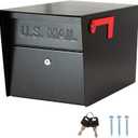Large Locking Mailbox for Outside, RAINHOL All-Metal Modern Security Mailbox with 2 Keys, 21" x 11.2" x 10.5", Black