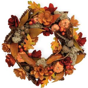 Boston International Fall Decor Fall Wreath, Door Wreath, Autumn Wreath, 14" Diameter