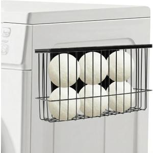 Magnetic Dryer Ball Holder for Laundry Room,Magnetic Lint Bin Basket Organization Storage,Iron Magnet Dryer Ball Basket Fridge Container Without Balls for Laundry Room Storage Organizer (Black)