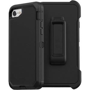 VTSOU iPhone SE 3rd & 2nd Gen Defender Case,  - Black, Rugged & Durable, with Port Protection, Includes Holster Clip Kickstand