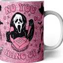 Halloween Coffee Mug, 11oz Gothic Scream Cup for Women Girls | Pink Spooky Ceramic Mug,Horror Movie Gift for Halloween Lovers,Halloween Mug for Coffee,Tea,Office