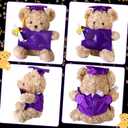 Sotiff 10'' 2026 Graduation Plush Bear with Picture Frame for 4 x 6'' Photo Graduation Gifts Stuffed Bear for Kids Granddaughter Son Girls Boys Preschool Kindergarten Students(Dark Brown, Purple)