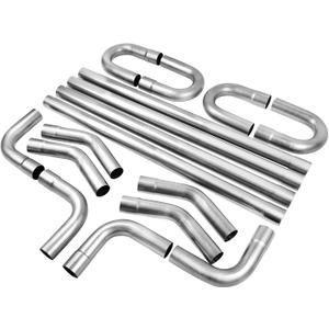 3'' Custom Exhaust Kit Universal Mild Steel 16 Gauge Tubing Mandrel Bend Pipe Straight & U-Bend (16PCS, 2 Packs)