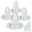 Sippy Nipples for Dr. Brown's Narrow Baby Bottle & Glass Bottles,Soft Silicone Sippy Straw Nipple,6m+,4-Count