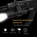 Picatinny Flashlight, LED Tactical Flashlight Rifle Rail Light with Pressure Switch, 3000 Lumens Waterproof Light, 5 Mode USB Rechargeable Flashlight for Hunting, Matte Black