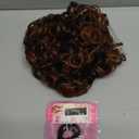 Lommel Messy Bun Hair Piece Short Curly Ponytail Extension Elastic Drawstring Loose Wave Curly Hair Buns Hair Piece Synthetic Hair Extensions Hair Bun for Women Daily Use(Black to Auburn Brown)