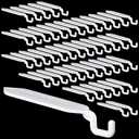 Yinkin 50 Pcs Flat 3" Light Hooks Plastic Hooks Christmas Light String Hanging Patio for Solid Insulated Aluminum String Hanging up to 4 Lbs