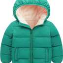 BFUSTYLE Toddler Winter Coats Hooded Infants Fleece Jacket Thickened Jacket for Baby Girls Boys 1-5T (Green)
