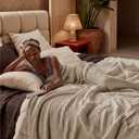 Bedsure Gentlesoft 100% Cotton Blanket King Size for Bed - Cooling Breathable and Soft for Summer, Thick Cozy Waffle Weave Blanket Gifts for Women, Taupe, 104x90 inches