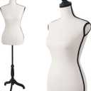 Female Mannequin Body, Dress Form Sewing Mannequin Torso with Adjustable Tripod Stand, Manikin Dressmakers Dress Jewelry Display(Beige)