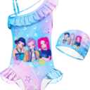 Kids Girls Fashion One Piece Swimsuit Swimwear Toddlers Rash Guard Sets 4-5 Years